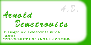 arnold demetrovits business card